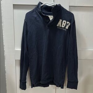 Men's Navy Sweater with Embroidered Detail